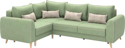 Диван угловой Олмеко Лона (олива/крем) - 