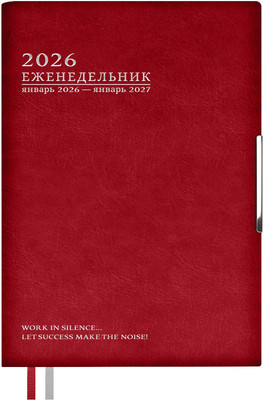 Еженедельник Escalada Шеврет Глосс 2026 / 70343 (80л, красный) -