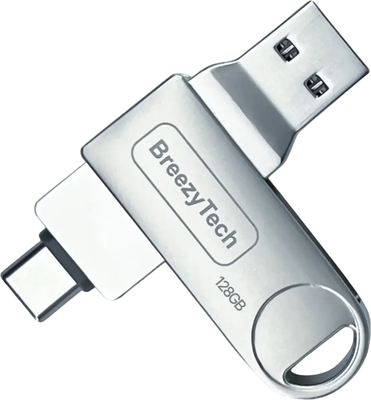 USB flash накопитель BreezyTech OTG120 128GB 3.0 (металлик) - 