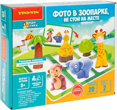 Развивающая игра Bondibon БондиЛогика Фото в Зоопарке / ВВ6600 -
