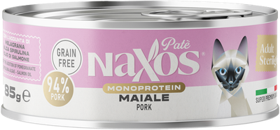 

Влажный корм для кошек, Naxos Adult Монопротеин Паштет из Свинины / 8207W/85P/NA