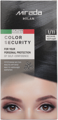 Крем-краска для волос Mirada Color security тон 1/11 Иссиня-черный - 