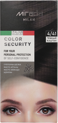 Крем-краска для волос Mirada Color security тон 4/41 Темный каштан - 