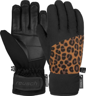 Перчатки лыжные Reusch Beatrix R-Tex Xt Junior / 6361277_7054 (р.4.5, Black/Brown Leopard) -