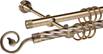 

Карниз для штор, Grace D19К/19Г + наконечники Завиток одинарный