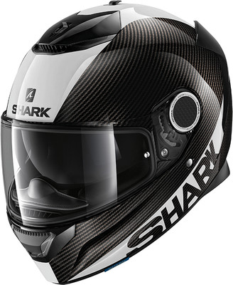 Мотошлем Shark Helmets Spartan Carbon 1.2 Skin / HE3400E-DWS-XXL (XXL, белый/черный/глянцевый карбон) - 