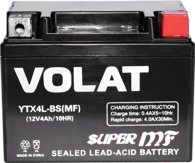Мотоаккумулятор VOLAT YTX4L-BS MF R+ (4 А/ч)