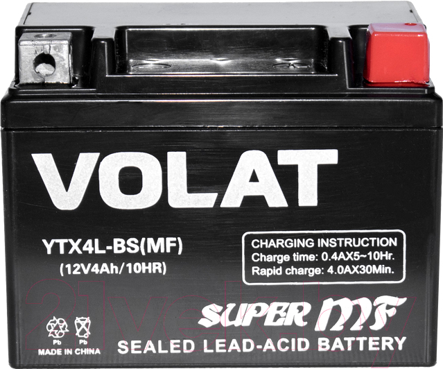 Мотоаккумулятор VOLAT YTX4L-BS MF R+