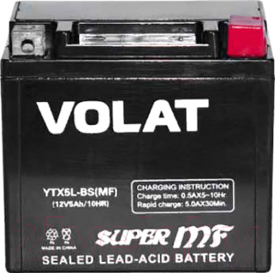 Мотоаккумулятор VOLAT YTX5L-BS MF R+ (5 А/ч)