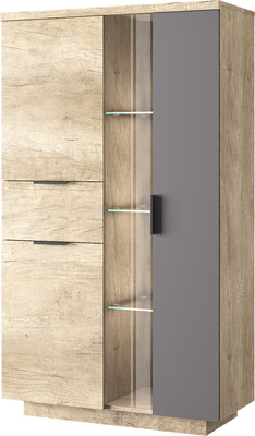 Шкаф с витриной Anrex Bryce 1V2D1S (дуб каньон/силк шитаки) -
