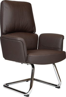 Стул офисный Norden Bonno CF / HD-2204-3 V CF (коричневая кожа/ алюминиевая база ) - 