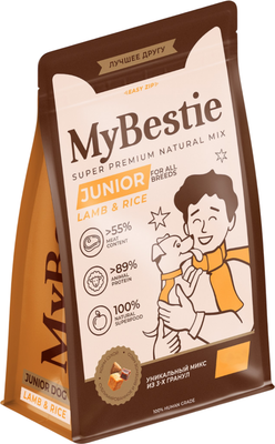 Сухой корм для собак MyBestie Junior с ягненком / 26100108/DOG (800г) - 
