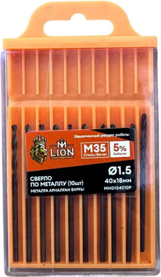 Набор сверл M-Lion По металлу 1.5x40мм / MHD154010P (10шт) -