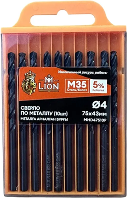 Набор сверл M-Lion По металлу 4.0x75мм / MHD47510P (10шт) -