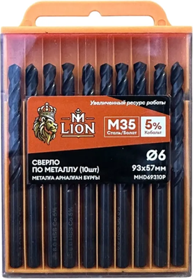 Набор сверл M-Lion По металлу 6.0x93мм / MHD69310P (10шт) -