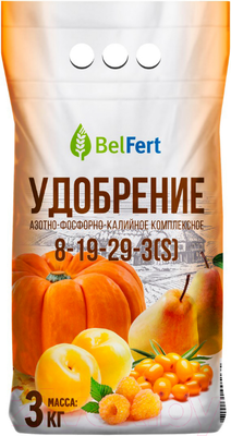 Удобрение BelFert Азотно-Фосфорно-Калийное 8-19-29-3(S) (3кг) -