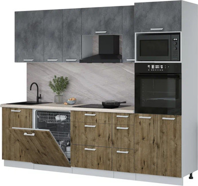 

Кухонный гарнитур, Мила Лайт 2.6-ПМ1