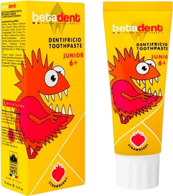 Зубная паста Betadent Junior 6+ со вкусом земляники (75мл) -