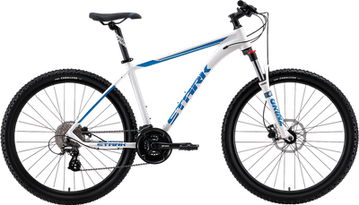 Велосипед STARK Router 27.3 HD 2024 (16, белый металлик/синий, разобранный, в коробке) - 