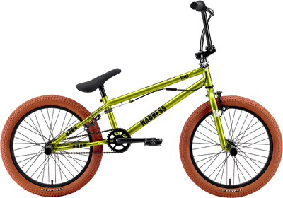 Велосипед STARK Madness BMX 2 2025 (ярко-зеленый/черный/песочный, разобранный, в коробке) - 