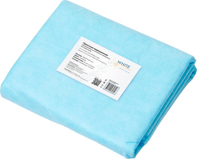 Простынь одноразовая White Line спанбонд 140x200 15г/м (10шт, голубой) - 