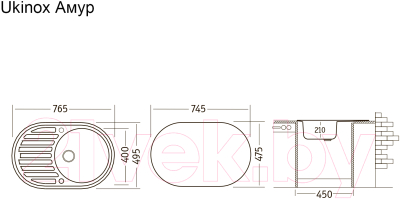 Мойка кухонная Ukinox Amur-08 (лен)