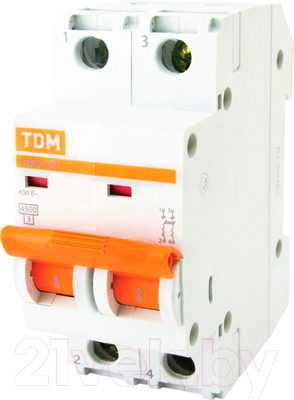 Выключатель автоматический TDM ВА 47-29 2Р 10А (В) 4.5кА / SQ0206-0024