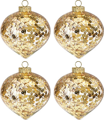 Набор шаров новогодних Elan Gallery Луковица / 980074 (золотые пайетки) - 