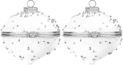 Набор шаров новогодних Elan Gallery 980077 (белый матовый/серебристый) - 