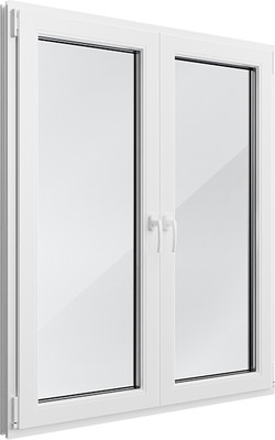 Окно ПВХ Brusbox Roto NK Двухстворчатое Поворотно-откидное правое 3 стекла (1400x1100x70) - 