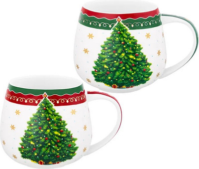 Набор кружек Elan Gallery New Bone China Новогодняя елка / 420797 -