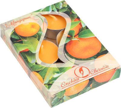 Набор свечей Омский свечной завод Чайные Мандарин 7691012 (6шт) - 