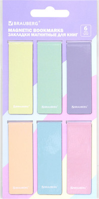 Набор закладок Brauberg Pastel / 117013 (6шт) -