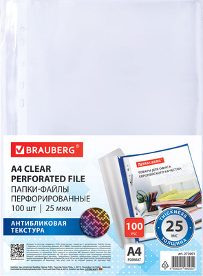 Набор файлов Brauberg Pixel / 273001 (100шт) -