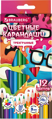 Набор цветных карандашей Brauberg Монстрики / 182112 (12цв) - 