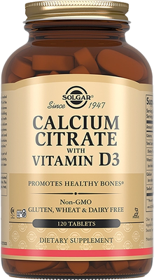 Витаминно-минеральный комплекс Solgar Цитрат кальция с витамином D3 (120 таблеток) -