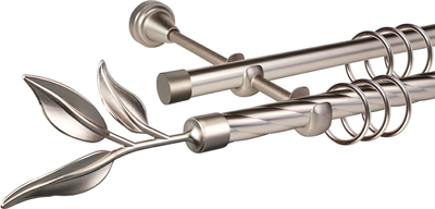 Карниз для штор АС ФОРОС Grace D19К/19Г + наконечники Лавр (2м, сатин) -