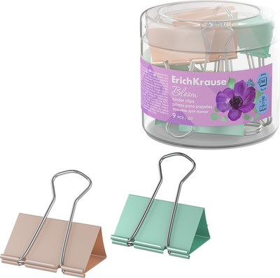 Зажим для бумаги Erich Krause Pastel Bloom / 62070 - 