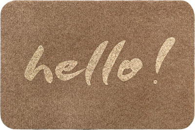 Коврик грязезащитный ComeForte Велюр Hello 50x80 (бежевый) - 