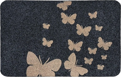 Коврик грязезащитный ComeForte Велюр Бабочки 60x90 (серый) - 