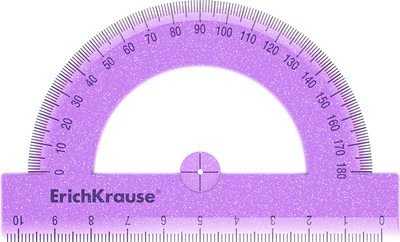 Транспортир Erich Krause Glitter / 55530 (в ассортименте) -