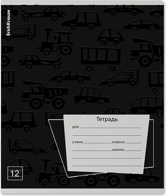 Тетрадь Erich Krause Black Pattern / 60535 (12л, линейка) -