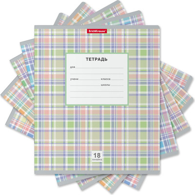 Тетрадь Erich Krause Optima Новая шотландка / 58218 (18л, линейка) -