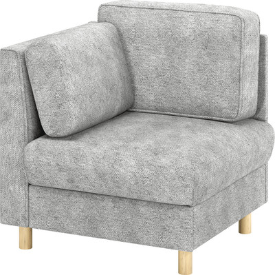 Кресло мягкое Олмеко Шелдон (велюр Sierra 1 светло-серый) - 