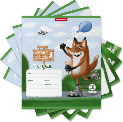 Тетрадь Erich Krause Хитрый лис / 58250 (18л, линейка) -