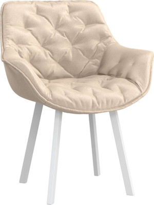 Стул Олмеко Квинта (велюр конфетти крем/белый) -