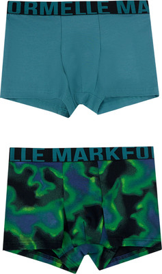 Комплект мужских трусов Mark Formelle 411228-2 (р.90-100, разводы на черном/зеленый) - 