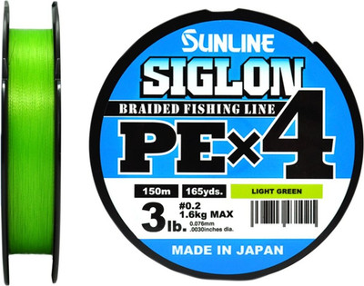 

Леска плетеная, Siglon Light Green PEx4 150м 0.2/3LB / SU-63052000