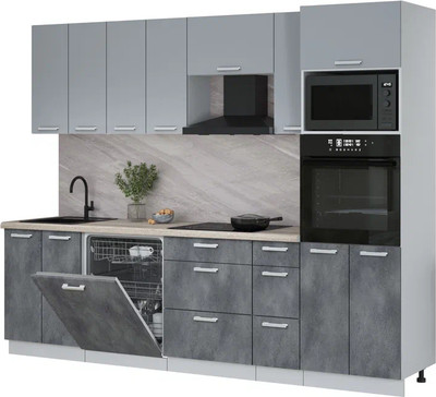 

Кухонный гарнитур, Мила Лайт 2.7-ПМ1