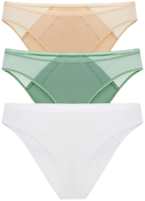 Комплект женских трусов Mark Formelle 412474-3 (р.90, зеленый минерал) - 